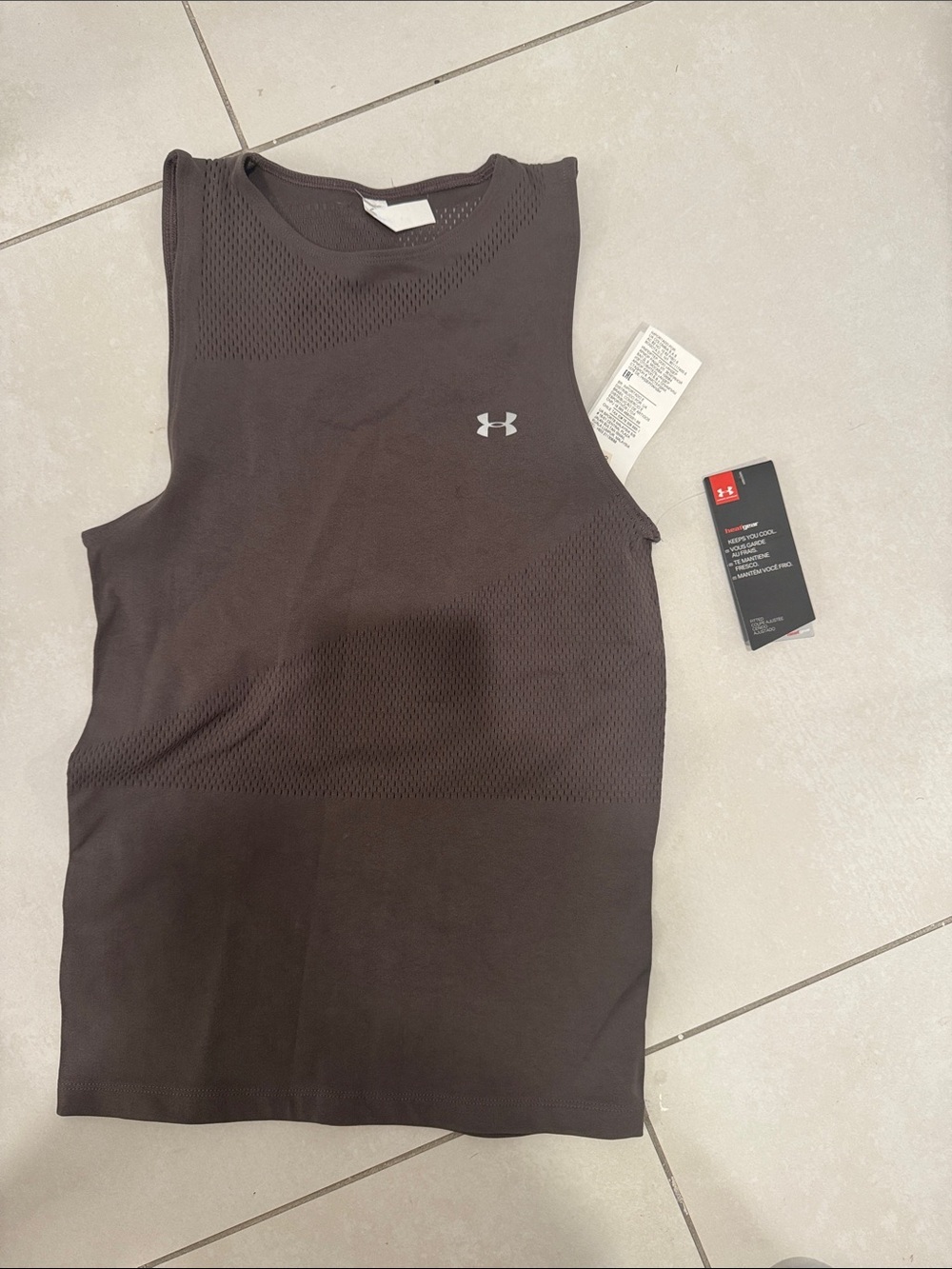 Under Armour Men's Black Sleeveless Training Tank with Reflective Logo